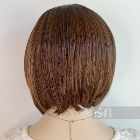 Dark Roots Honey Copper Blonde Ombre Bob Wig | Her Wig Closet | Allie - Picture 3 of 8